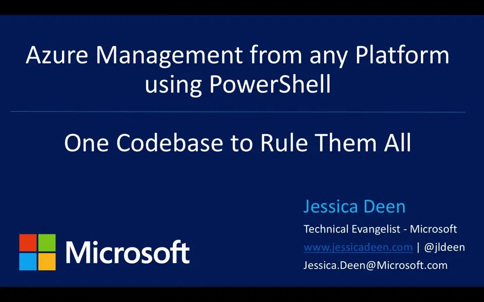 SVCC: AzureRm Management from Any Platform and Channel 9 Video
