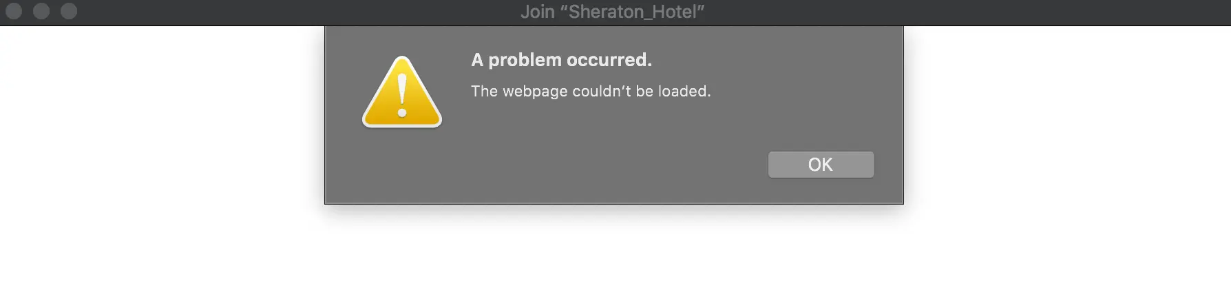 macOS: A Problem Occurred